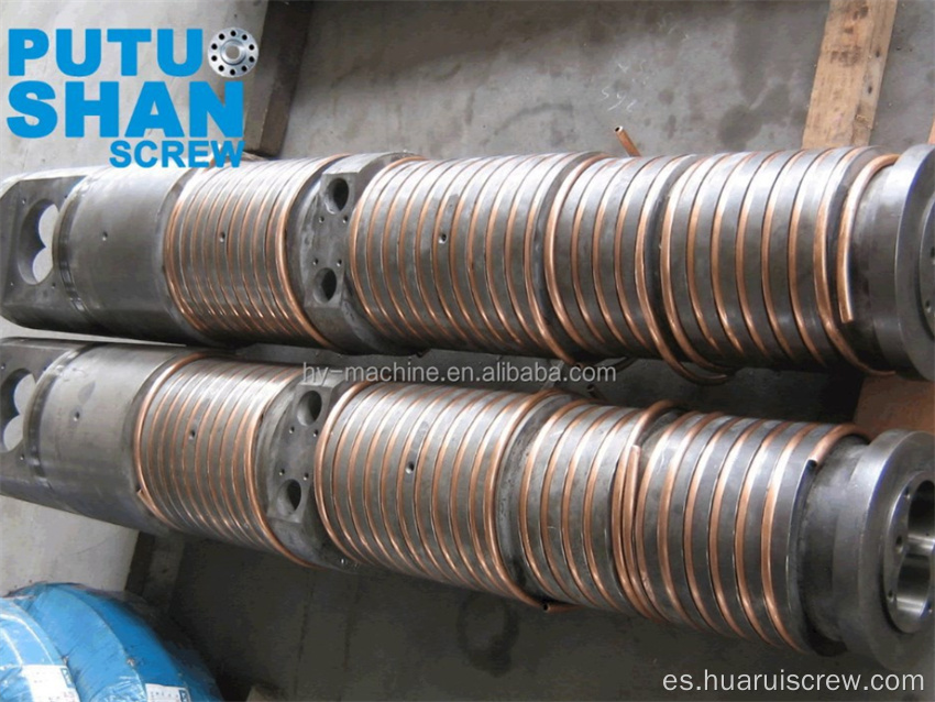 acero de aleación 38CrMoAlA Conical Twin Screw y barril