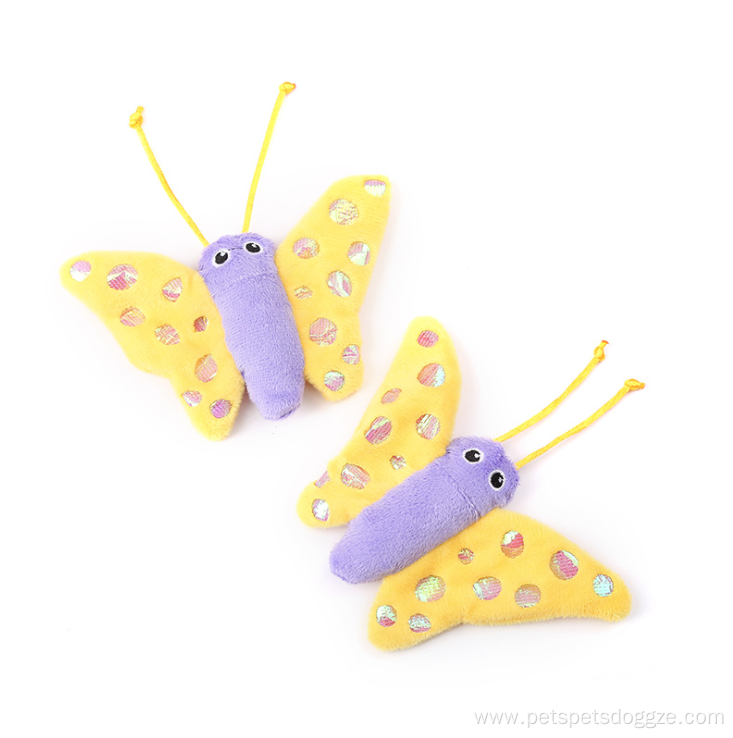 Cute butterfly shape paper wings catnip pet toy