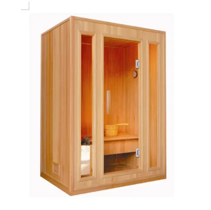 Outdoor Wet Steam Sauna Room with Harvia Stove and Cultured Stone