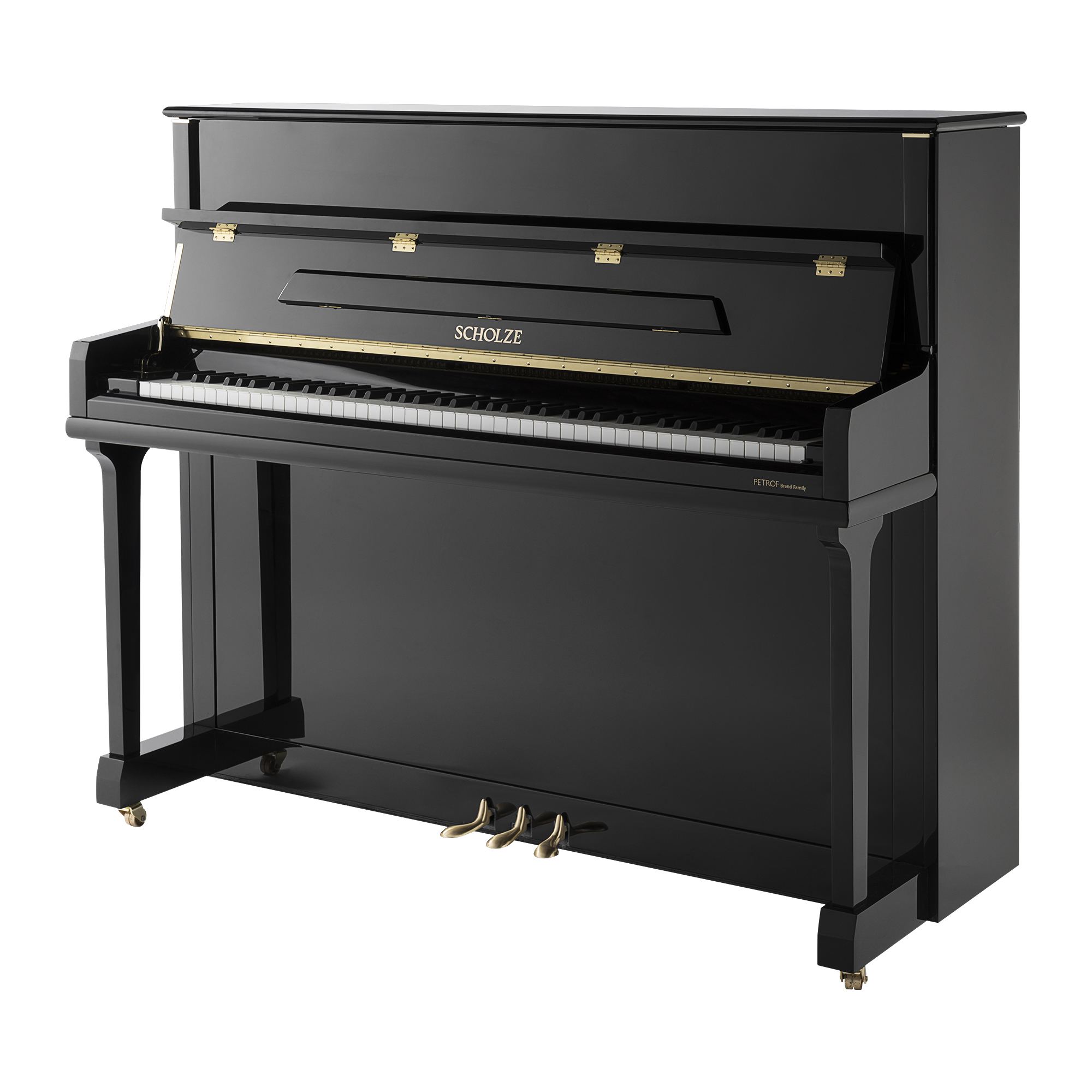 Petrof · Scholze NS-2 изправено пиано черно полиран дом 122cm европейски занаят Petrof Professional Acoustic Piano