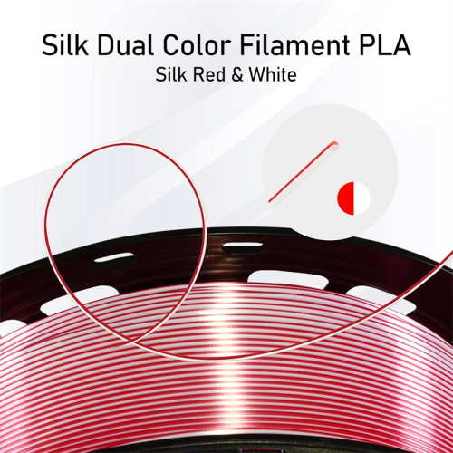 Dual-Color Shiny Silk PLA Filament 1.75mm