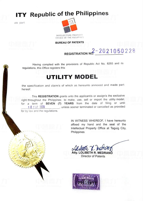 Philippine Patent Certificate