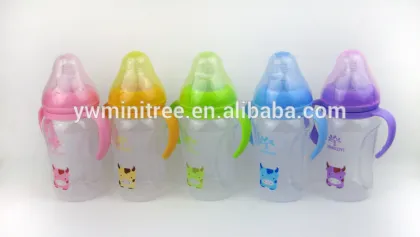 wide neck feeding bottle for baby PP material BPA free nursing bottle arc shape