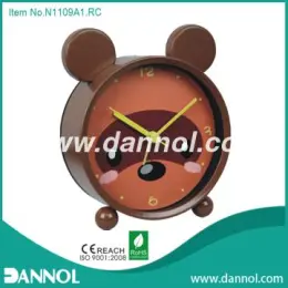 4\" Little Brown Bear Iron Table Alarm Clock