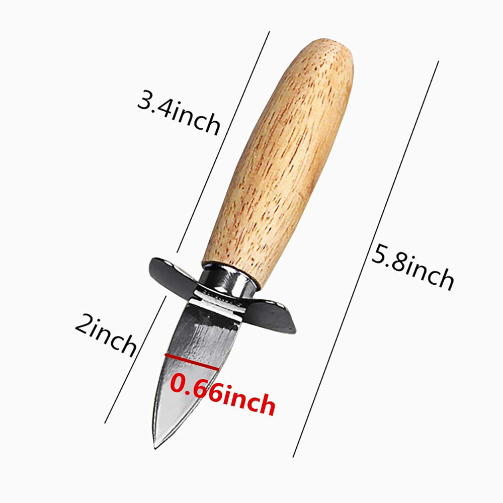 OYSTER KNIFE SHUCKER CUT WITH BEECH HANDLE