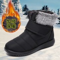 Leather and fur integrated winter cotton boots