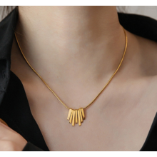 Stylish Titanium Steel Geometric Chain with Tassel