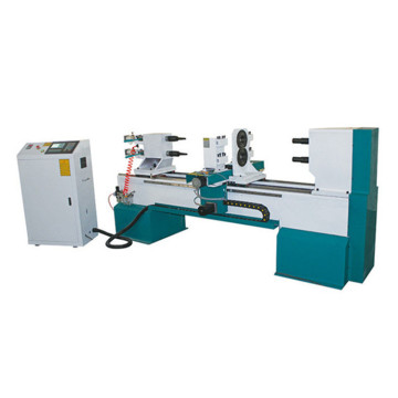 cnc wood lathe with double spindle