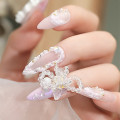 1pcs Clear Pink Bow 3D Flower Nail Studs Nail Parts Decoration Nail Art Nail Salon