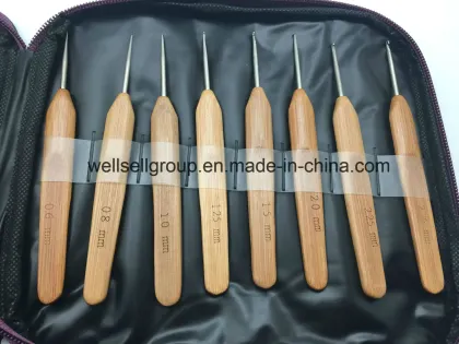 Hand Knitting Needle Wool Bamboo Crochet Hooks Set
