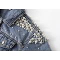 2021 Bead Studded Denim Lady Blouse Jacket Customization