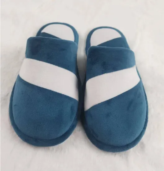 Crystal Plush Women's Contrast Color Home Slide