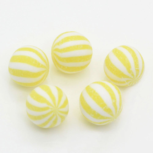 Perline a strisce di anguria di colore misto senza foro Simulazione di argilla polimerica Perline tonde di caramelle per bambini Accessori di re-ment