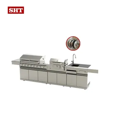 Factory Wholesale Cheap Outdoor Kitchen Island Cabinet with BBQ Grill