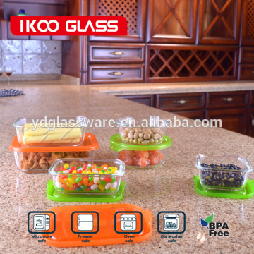 Microwave oven borosilicate pyrex glass food storage container with pp lid airtight /glass lunch box/ glass container/