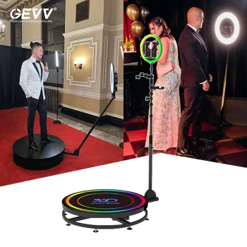 GEVV 360 Degree Ring Light Photo Booth for Wedding Parties