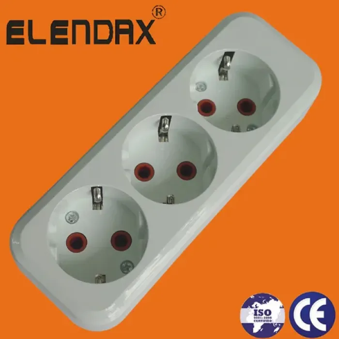 IEC60884 Soket Kabel Ekstensi 5 Arah dengan Bumi (E8005E)