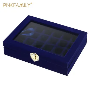 Fashion style custom velvet ring display box jewelry box storage organizer case