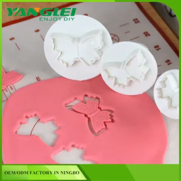 3pcs Butterfly Shape Plunger Cookie Cake Decorating Mold Cutters Paste