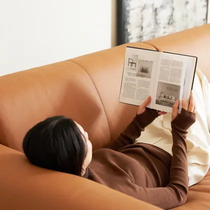 Acapella Leather Chaise Sofa