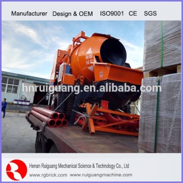 diesel self loading twin shaft concrete mixer with concrete pump