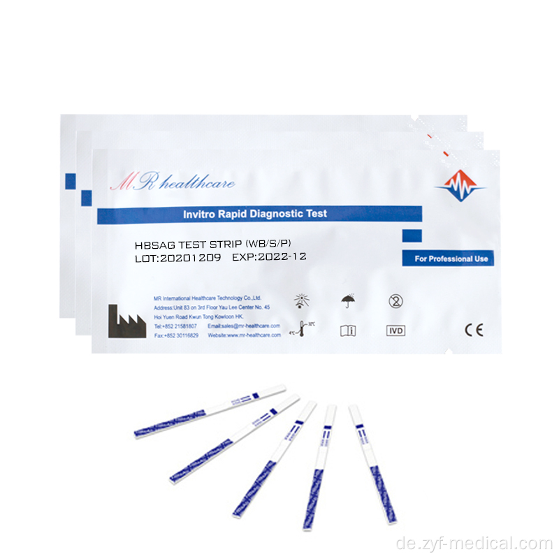 HBSAG Rapid Test Strips Blood Hbsag Streifen