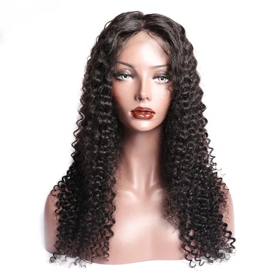 Fast shipping factory wholesale price brazilian human hair cuticle aligned hair 4*4 lace closure wig
