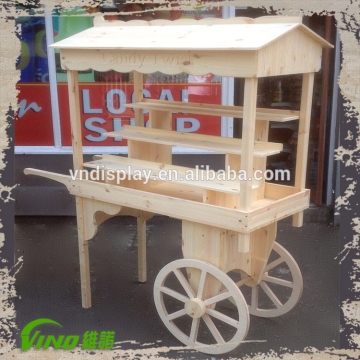 Newly Wedding Candy Cart Wooden Candy Cart Handle Cart Display Stand