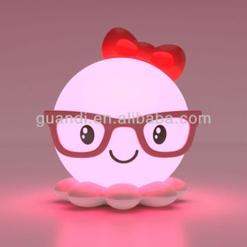 2015 new led rechargeable battery mini night light kids gifts octopus bedside