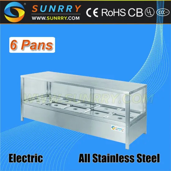 Stainless steel mini electric table-top electric bain marie food warmer with glass cover