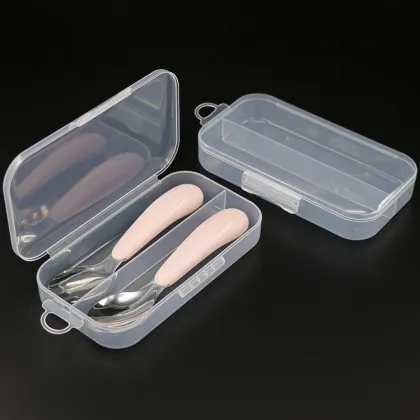 Small Double Decks Tableware Storage Cutlery Set Box Portable PP Children's Tableware BOX