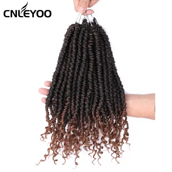 12 Inch Spring Senegalese Crochet Hair Mixed Brown Curly End Senegalese Twist Crochet Braids For Women