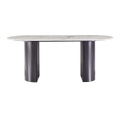 Artificial marble table top Mesa Carbon steel black Leg Table sets