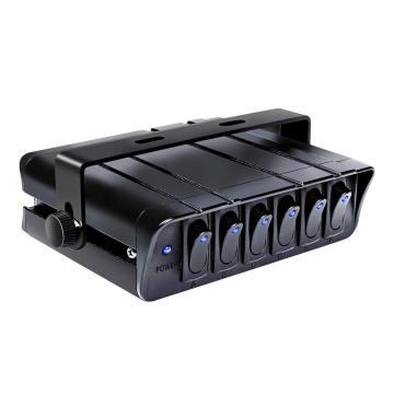 6 Gang 12V Rocker Switch Box for Automotive and Marine Vehicles