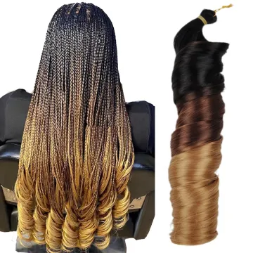 150g Display Loose Body Wave Pony Style Spiral Curl Crochet Braid French Curls Synthetic Hair Extensions - Curly Braiding Hair