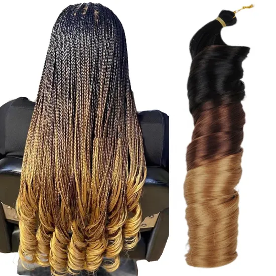 150g Display Loose Body Wave Pony Style Spiral Curl Crochet Braid French Curls Synthetic Hair Extensions - Curly Braiding Hair