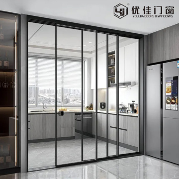 슬림 프레임 주방 유리 슬라이딩 파티션