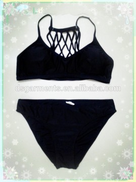 2015 new collection hot sale black young lady swimsuit web