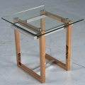 tavolino moderno in metallo moderni con galss temperato