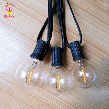 G40 ไฟสตริงกลางแจ้ง - 25 ฟุตกันน้ำไฟ LED ไฟลานพร้อมหลอดไฟ 27 ตัว