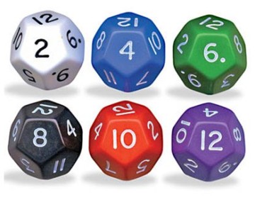 opaque custom 12 sided dice