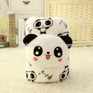 creative lovely cartoon panda style car office TV plush down cushuion pillow 3 in 1 set AC blanket