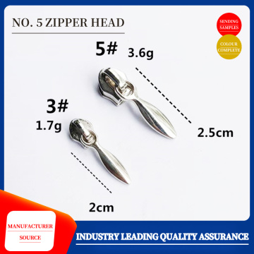 Water Drop Pulling Head Metal Zipper