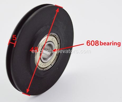 Rodillo de cuerda de puerta de 48mm 48*5*608ZT para contrapeso de puerta elevadora KONE