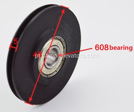 Rolo de corda de porta de 48 mm 48 * 5 * 608ZT para contrapeso de porta de elevador KONE