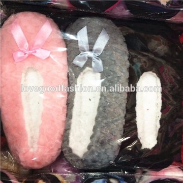 Fuzzy Flush Fleece Lined Solid Color Ballerinas Sock Flats Slipper Shoes for Women