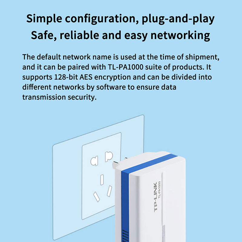 TP-LINK PA1000 1000Mbps Powerline Network Adapter, AV1000 Ethernet PLC Adapter,plug and play