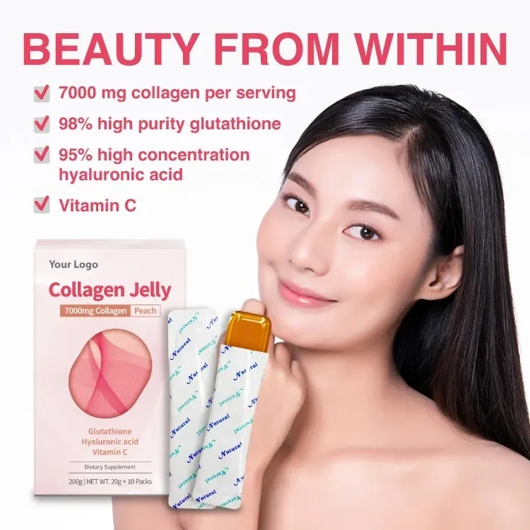 Private Label Collagen Skin Whitening Vegan Antioxidant Supplement Low-Molecular Collagen Beauty Collagen Jelly Fruit Stick