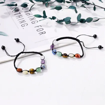 Wholesale Natural Healing Crystal Seven Chakra Stone Beads Bracelet for Gift Souvenir