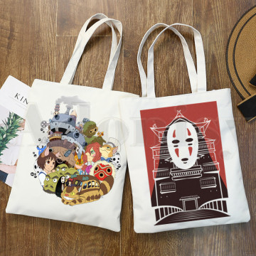 Totoro Studio Ghibli Miyazaki Hayao Spirit Away Handbags Shoulder Bags Casual Shopping Girls Handbag Women Elegant Canvas Bag
